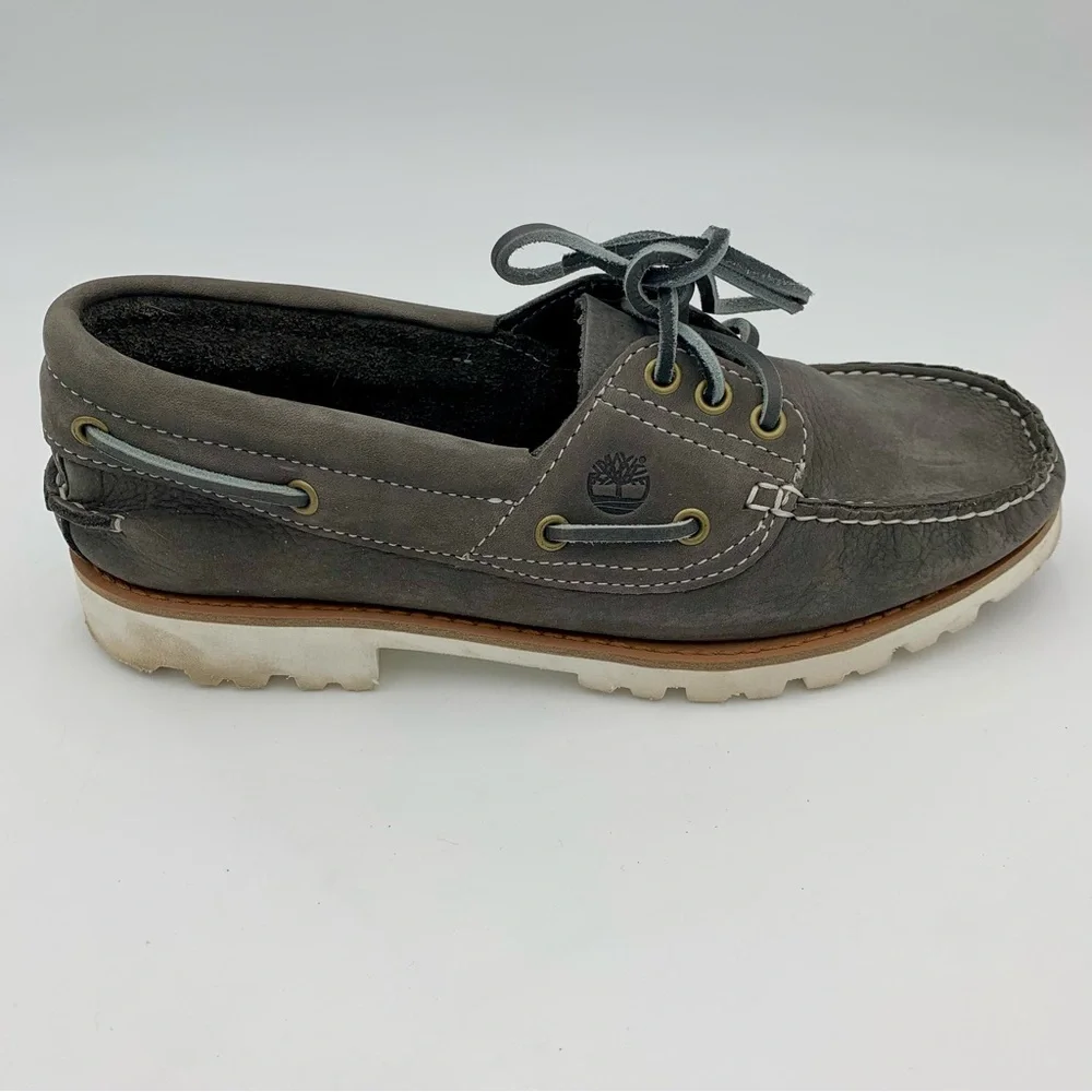 Timberland Noreen Lite‎ Boat Shoe Women Sz 8 Gray Suede  Nubuck A3198 MSRP $110